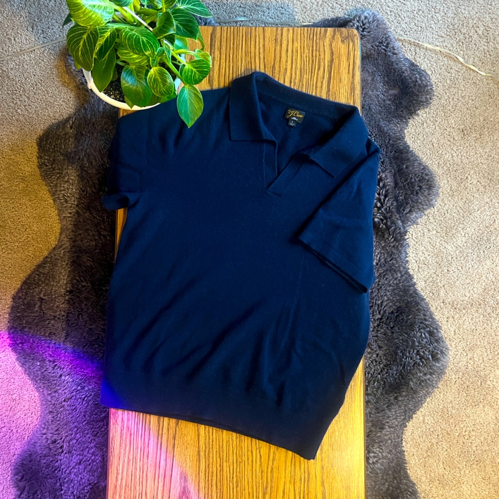 JCrew 100% Cashmere Sweater Polo L
